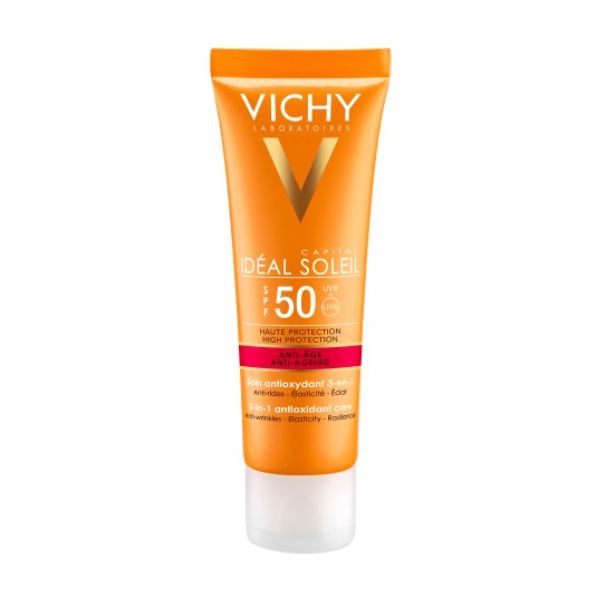 Vichy Capital Ideal Soleil SPF50+ Trattamento Anti-Et 3in1 Antiossidante 50 ml