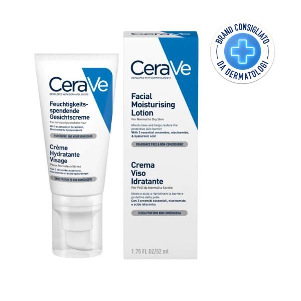 CeraVe Crema Viso Idratante Protettiva Per Pelli Da Normali A Secche 52 ml