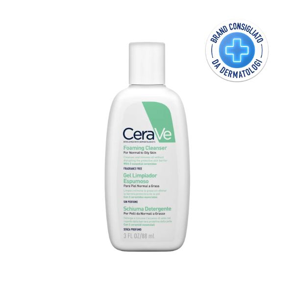 CeraVe Cleanser Schiuma Detergente Viso per Pelli Normali e Grasse 88 ml