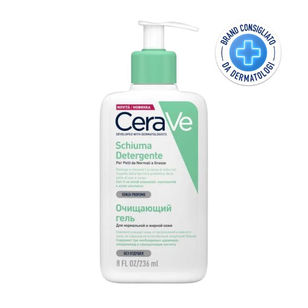 CeraVe Foaming Cleanser Schiuma Detergente Viso per Pelli Normali o Grasse 236ml