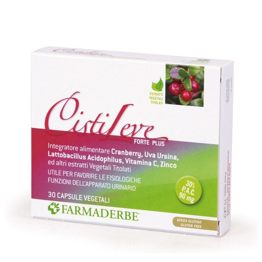 Farmaderbe Cistileve Forte Plus Integratore Apparato Urinario 30 Capsule