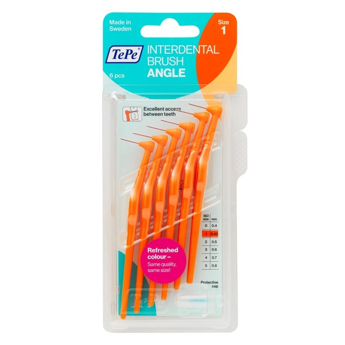 TePe Angle Scovolino Angolato Arancione Con Filo Interdentale 0 45 mm