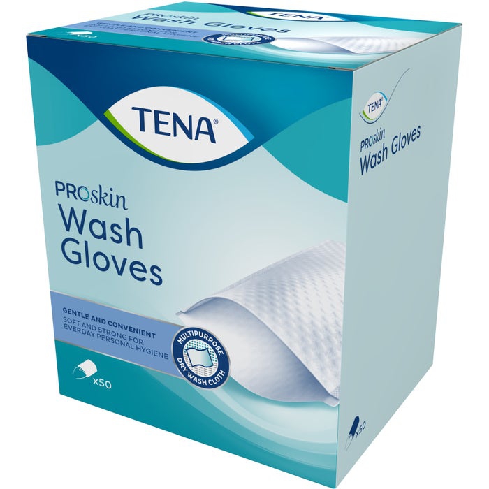 Tena Wash Glove Guanti Deteregenti 50 Pezzi