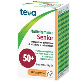 Teva Multivitaminico Senior Integratore Vitamine e Minerali 30 Compresse