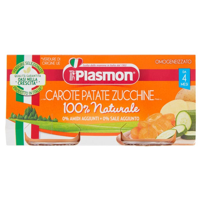 Plasmon Omogeneizzato Carota Patata Zucchine 4 6m  2x80g