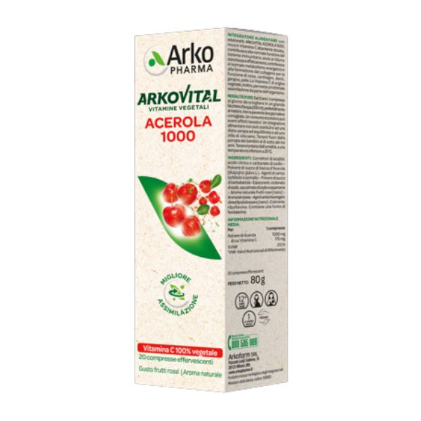 Arkovital Acerola Integratore per le Difese Immunitarie 20 Compresse Effervescenti