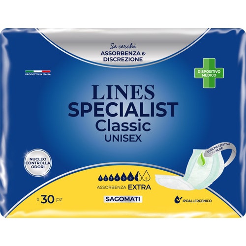 Lines Specialist Classic Sagomato Extra Pannolone Anti odore Per Incontinenza 30