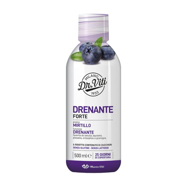 Dr. Viti Drenante Forte Integratore Drenante Gusto Mirtillo 500 ml