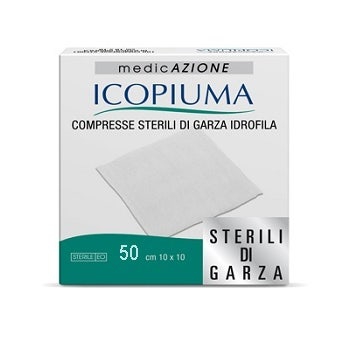 Icopiuma Compresse Sterili di Garza Idrofila 10x10 cm 50 Pezzi