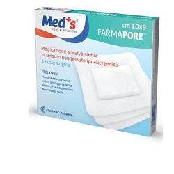 Med's Farmapore Medicazione Autoadesiva Sterile Con Cerotto 10 x 12 cm 5 Pezzi