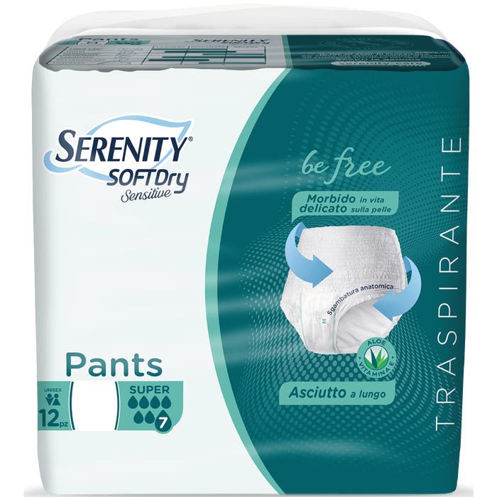 Serenity Soft Dry Sensitive Pants Super Taglia L 12 Pezzi