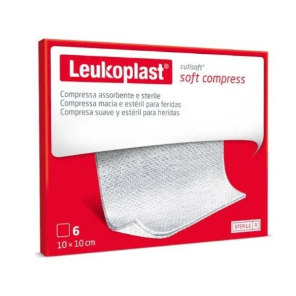 Leukoplast Cutisoft Compresse Sterili di Garza Idrofila TNT 10x10cm 6 Pezzi