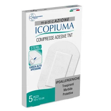 Icopiuma Compresse Adesive in TNT Adulti 10x15 cm 5 Pezzi