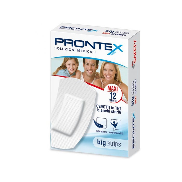 Safety Prontex Cerotto Big Strips Formato Maxi 12 Pezzi