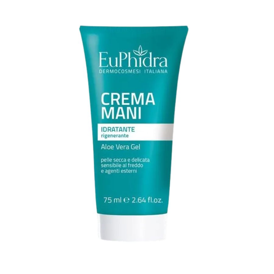 Euphidra Crema Mani Idratante Rigenerante con Aloe Vera Gel 75 ml