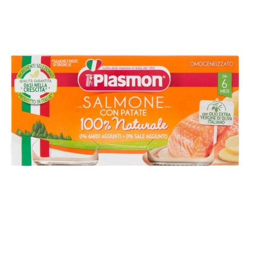 Plasmon Omogenizzato Salmone e Verdura 2 Vasetti da 80 g