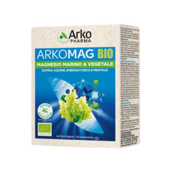 Arkomag BIO Magnesio Marino & Vegetale Integratore Energetico 30 Compresse