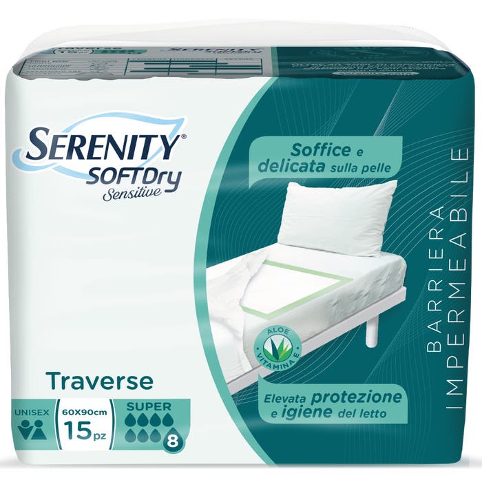 Serenity Soft Dry Sensitive Traversa Assorbente Super 60x90 15 Pezzi