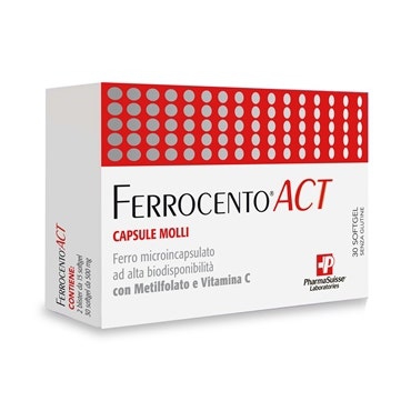 Ferrocento ACT Integratore di Ferro 30 Capsule Molli