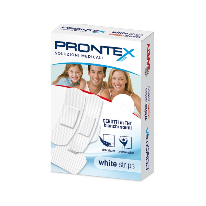 Safety Prontex White Strips Cerotti Bianchi Grandi 12 Pezzi