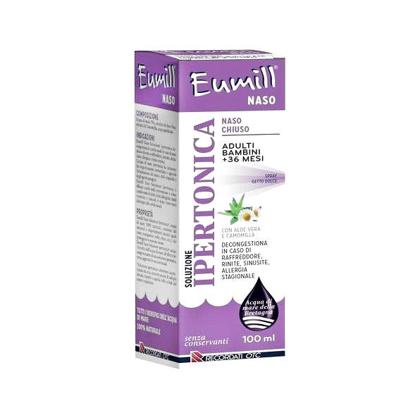 Eumill Naso Chiuso Soluzione Ipertonica Adulti e Bambini +36 Mesi 100 ml