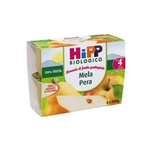 Hipp Bio Frutta Grattugiata Mela Pera 4m  4x100g