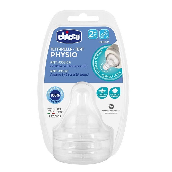 Chicco Tettarella Perfect5 In Silicone Flusso Medio +2 Mesi 2 Pezzi