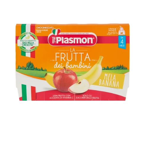 Plasmon Omogeneizzati Di Frutta Sapori Di Natura Alla Mela E Banana 4x100 g +4m