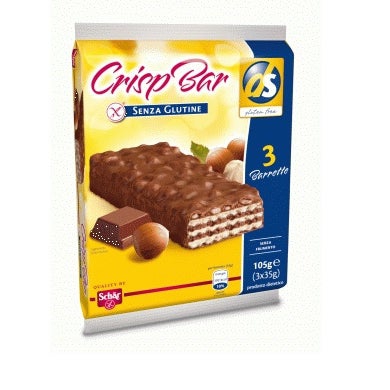 Schar Crisp Barr Wafers Senza Glutine Con Nocciole Riso Soffiato e Cioccolato al