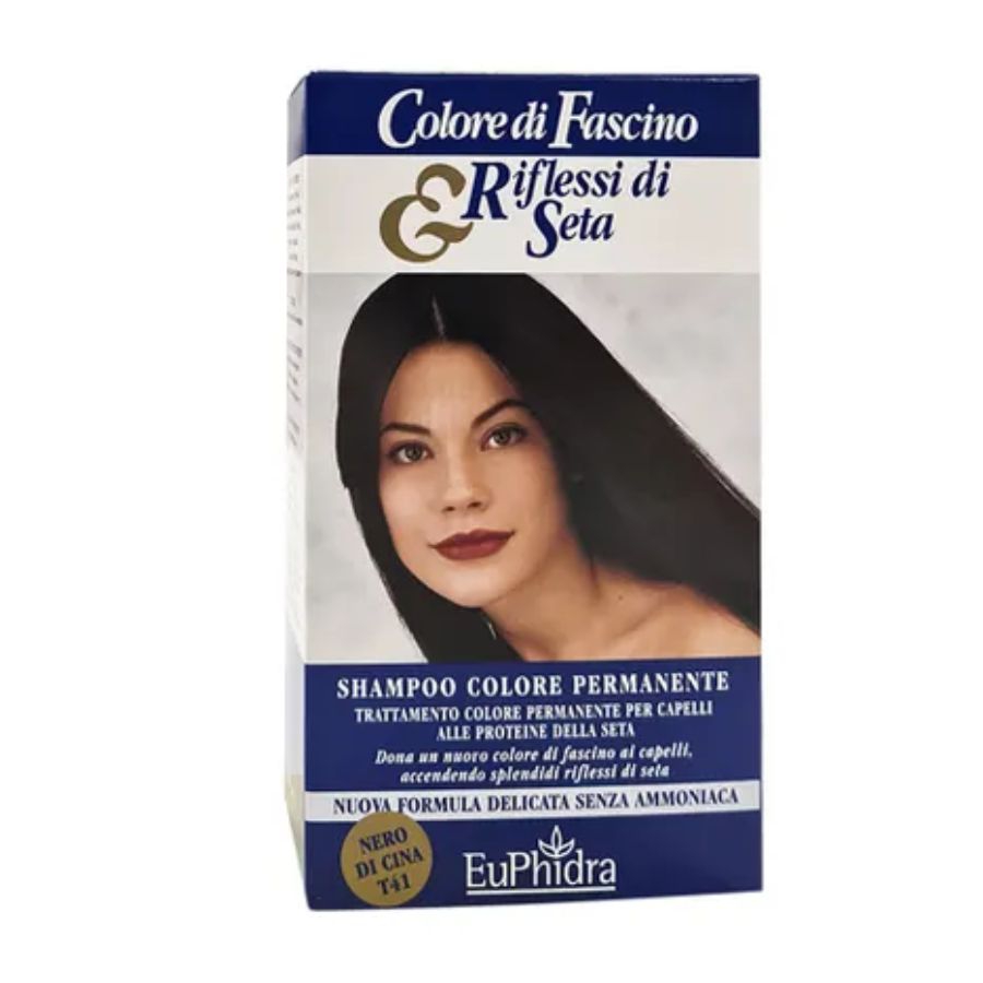 Euphidra Shampoo Colore Permanente Tintura n41 Colore Nero Cina 120 ml