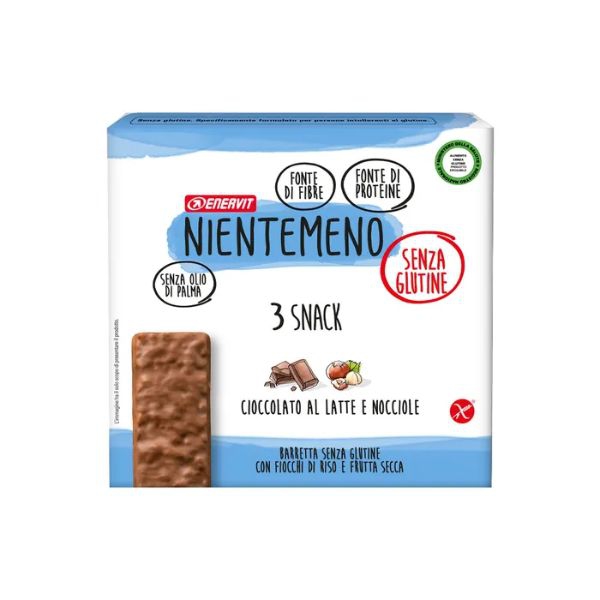 Enervit Nientemeno Barretta Cioccolato Latte e Nocciola 3 x 33 gr