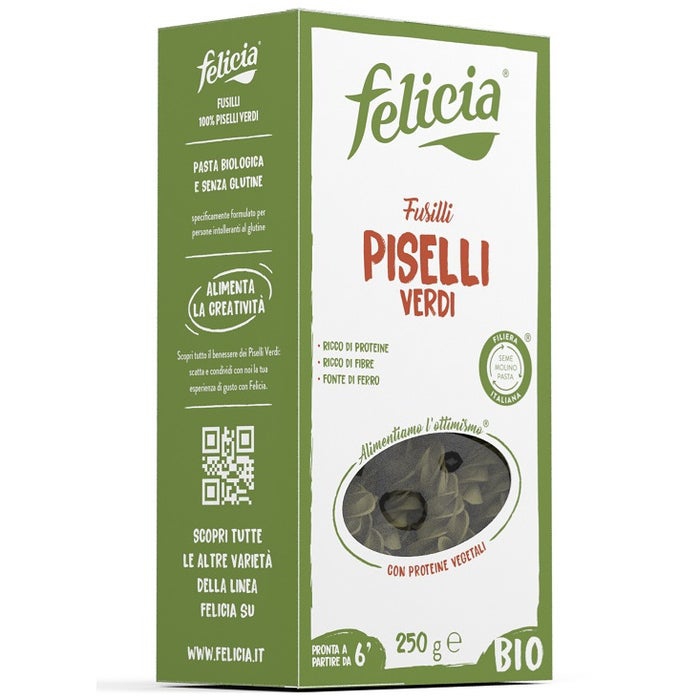 Felicia Bio Fusilli In pasta di Piselli Verdi Senza Glutine 250 g