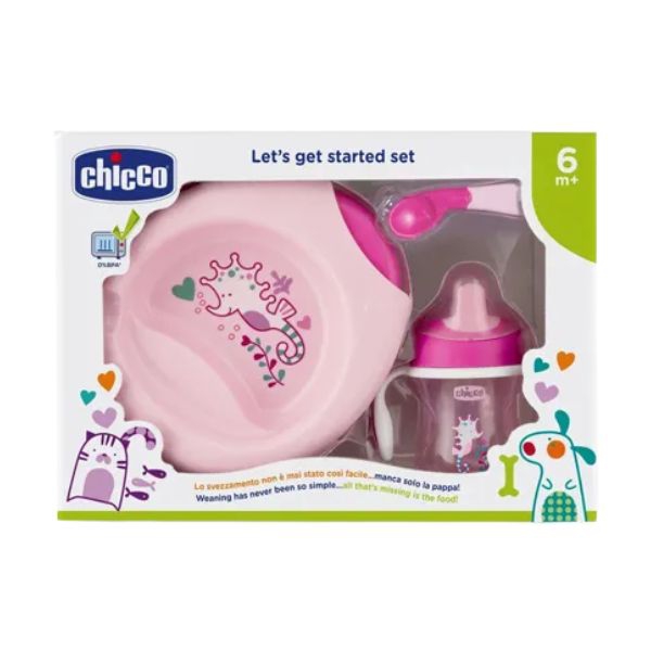 Chicco Set Pappa Rosa Con Cucchiaio Rosa 6 Mesi+