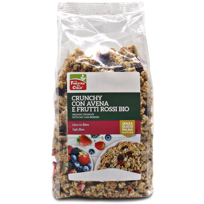 La Finestra sul Cielo Crunchy Con Avena e Frutti Rossi Bio 375 g