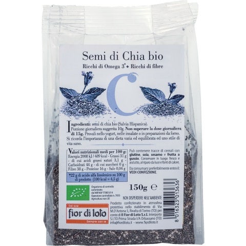 Fior Di Loto Semi di Chia Biologici 150 g