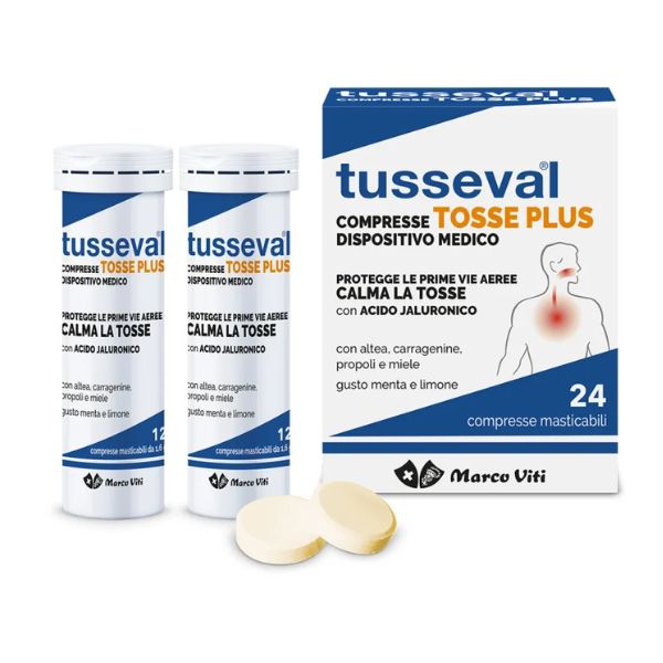 Tusseval Tosse Plus Compresse Menta e Limone 24 Compresse Masticabili