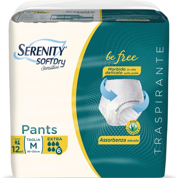 Serenity Soft Dry Sensitive Pants Extra Taglia M 12 Pezzi