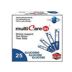 Multicare In Strisce Reagenti Misurazione Glucosio 25 Strisce