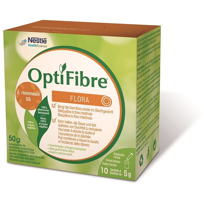 Nestle Optifibre Flora Integratore Di Fibre Contro la Diarrea 10 Bustine Da 5 g