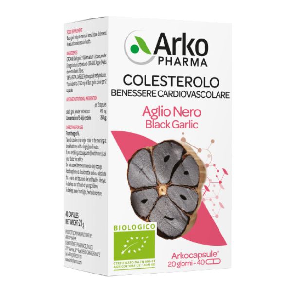 Arkocapsule Aglio Nero Bio Integratore Controlllo del Colesterolo 40 Capsule