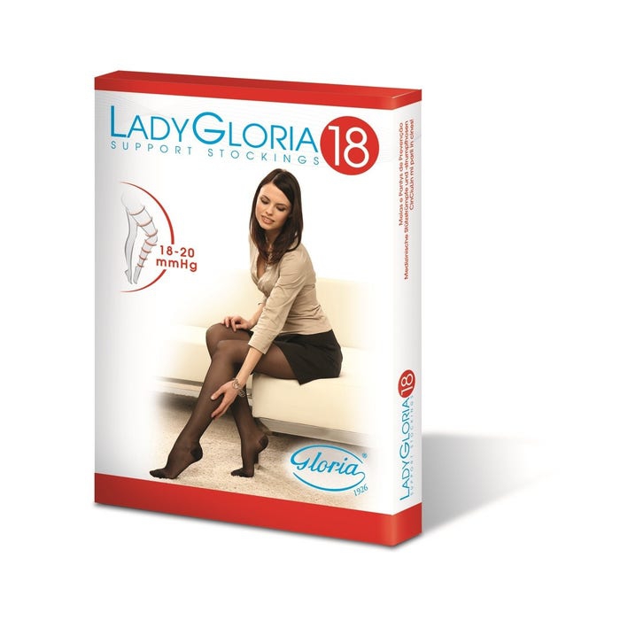 Ladygloria 18 Collant Autoreggenti 140 Den Taglia 4 Colore Nero 1 Paio