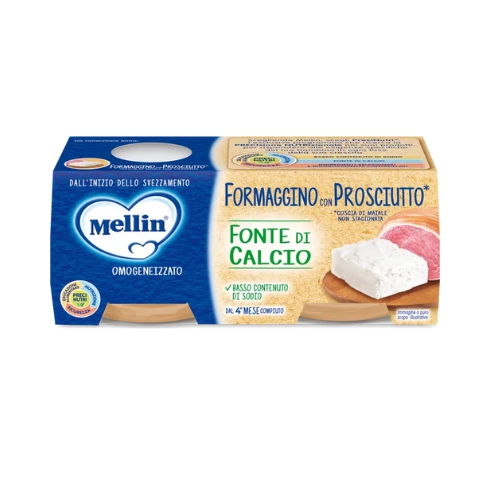 Mellin Omogeneizzato Formaggino E Prosciutto 2 x 80 g