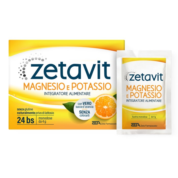 Zetavit Magnesio e Potassio Integratore Per Stanchezza e Spossatezza 24 Bustine