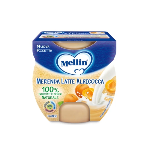 Mellin Merenda Latte Albicocca 2x100g