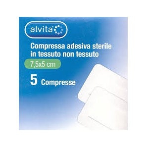 Alvita Compressa  di Garza Sterile  7,2x5cm 5 Pezzi