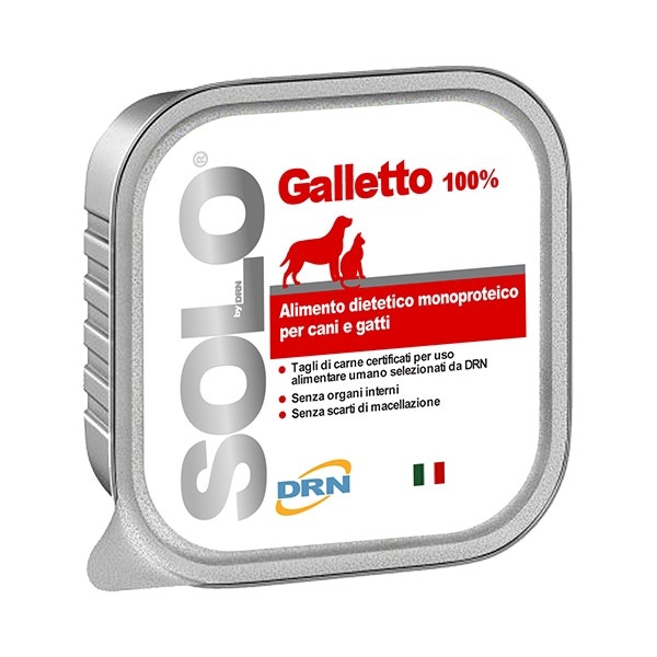 DRN Solo Galletto Alimento Umido Per Cani E Gatti 100 g