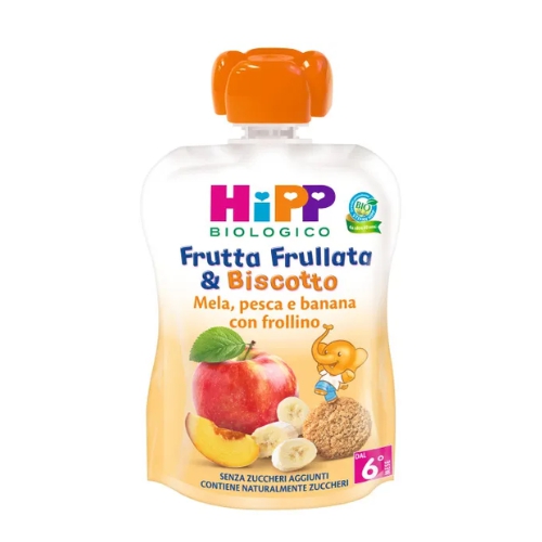 Hipp Frutta Frullata Mela Pesca Banana Frollino 90ml 6 Mesi+