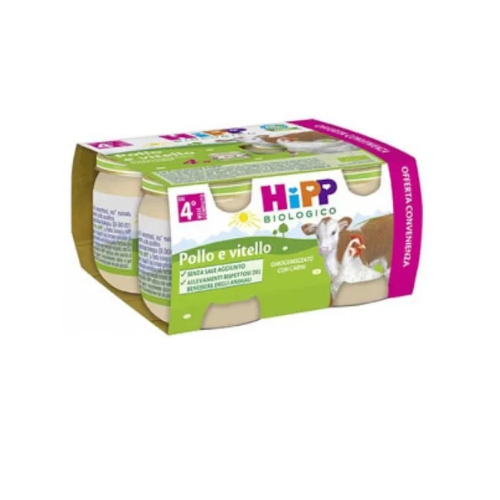 Hipp Bio Omogeneizzato Pollo E Vitello 4x80g 4 Mesi +