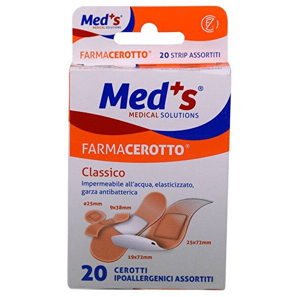 Med's Strips Cerotti Poliuretano Elasticizzato 20 Pezzi Assortiti