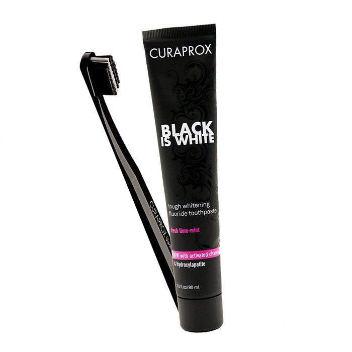 Curaprox Black Is White Set Dentifricio 90ml+1 Spazzolino